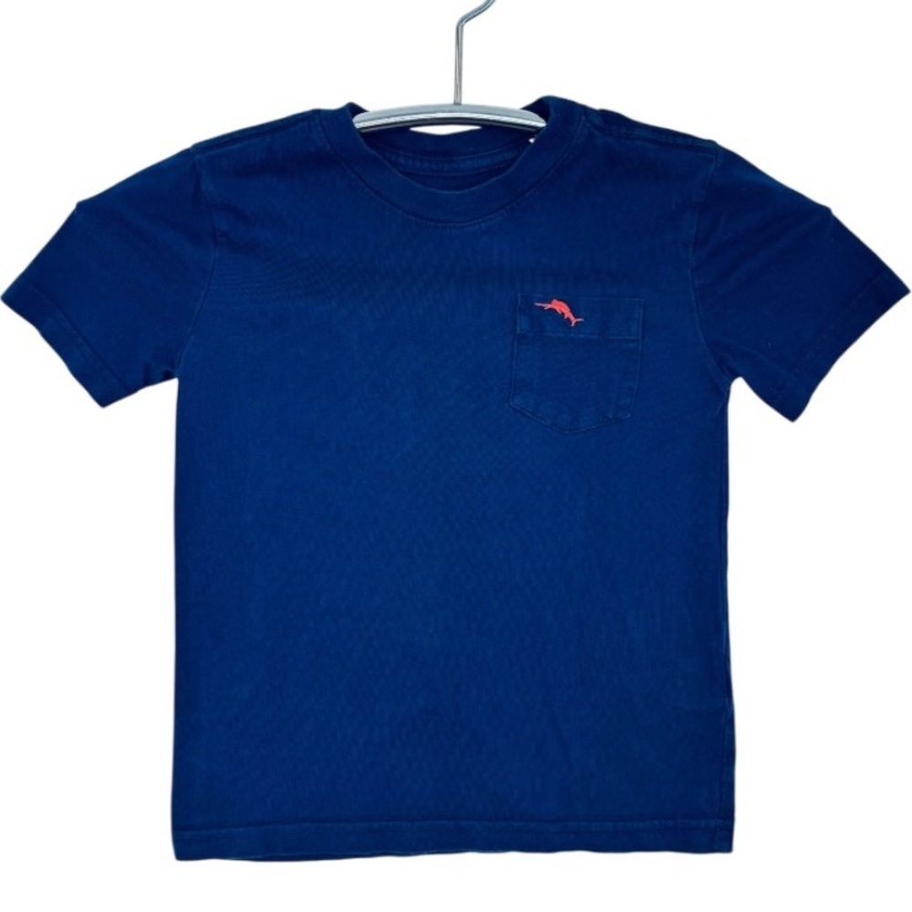 Tommy Bahama Boy’s Navy Blue T-Shirt with Pocket Logo Embroidery Size S (5/6)